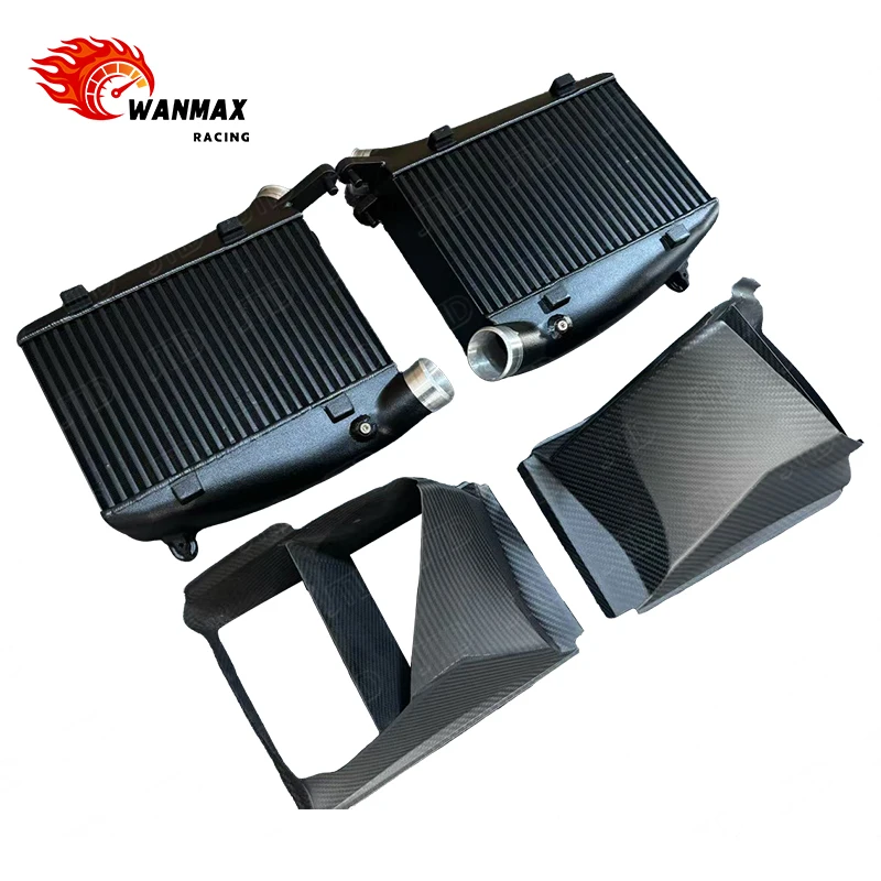 Performance Intercooler Kit For Audi C8 RS6/RS7 4.0T V8 Biturbo, Includes Carbon Fiber Shroud, Direct Fit Cooling Upgrade