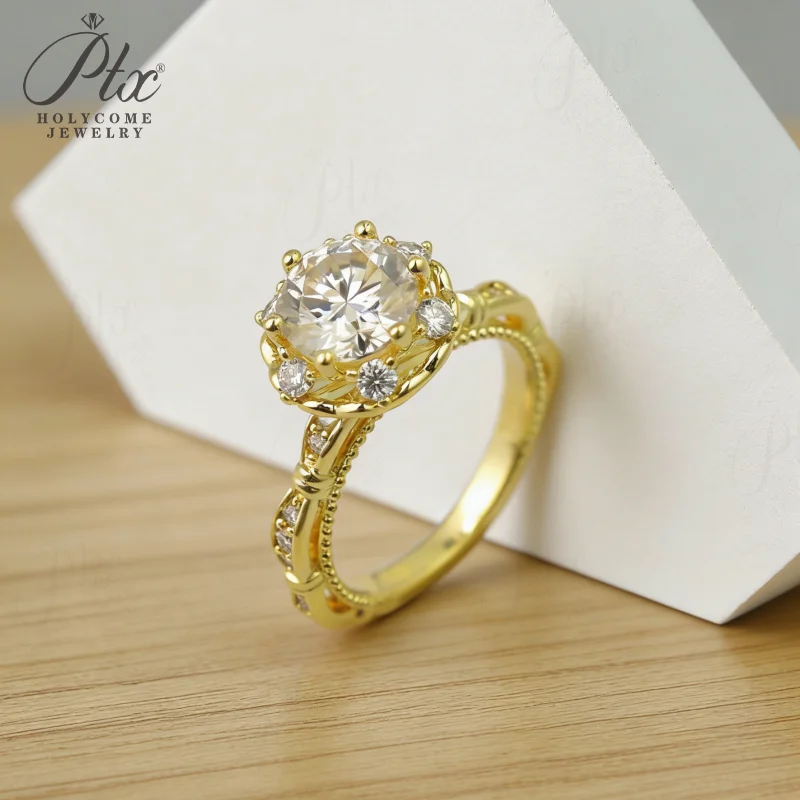 925 Sterling Silber Ring Moissanit 1,5CT D-Farbe Charm-Schmuck für Damen Ehering Hochwertiges Geschenk Feiner Schmuck Großhandel – Detail 7