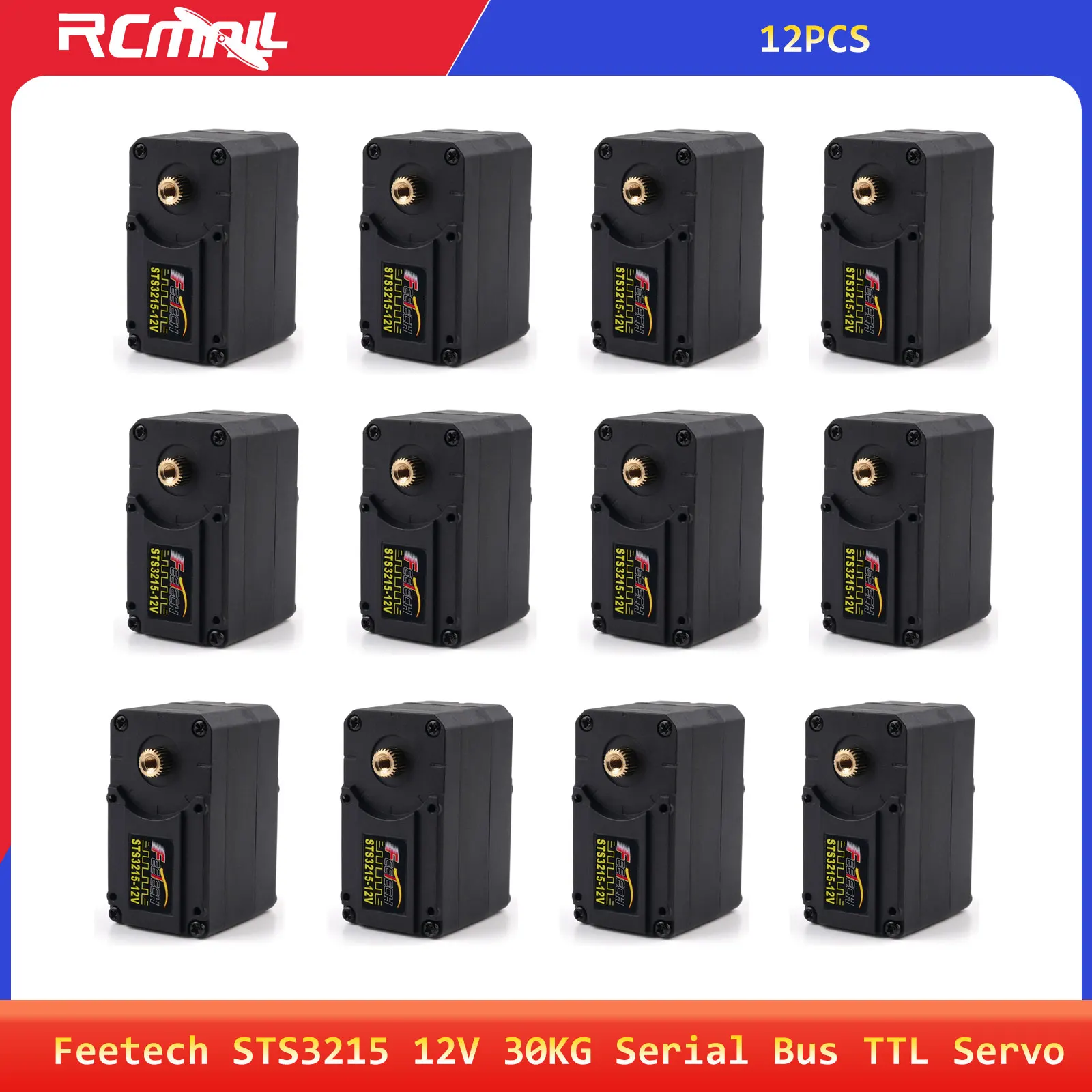 

12PCS Feetech STS3215 12V 30KG Serial Bus TTL Servo High Precision Feedback Magnetic Encoding Servo 360 Degrees for Robot