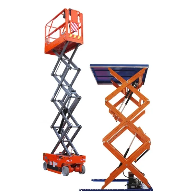 Alta eficiência manual móvel 4m-18m hidráulico elétrico tesoura elevador mesa plataforma de trabalho construção elevadores andaimes