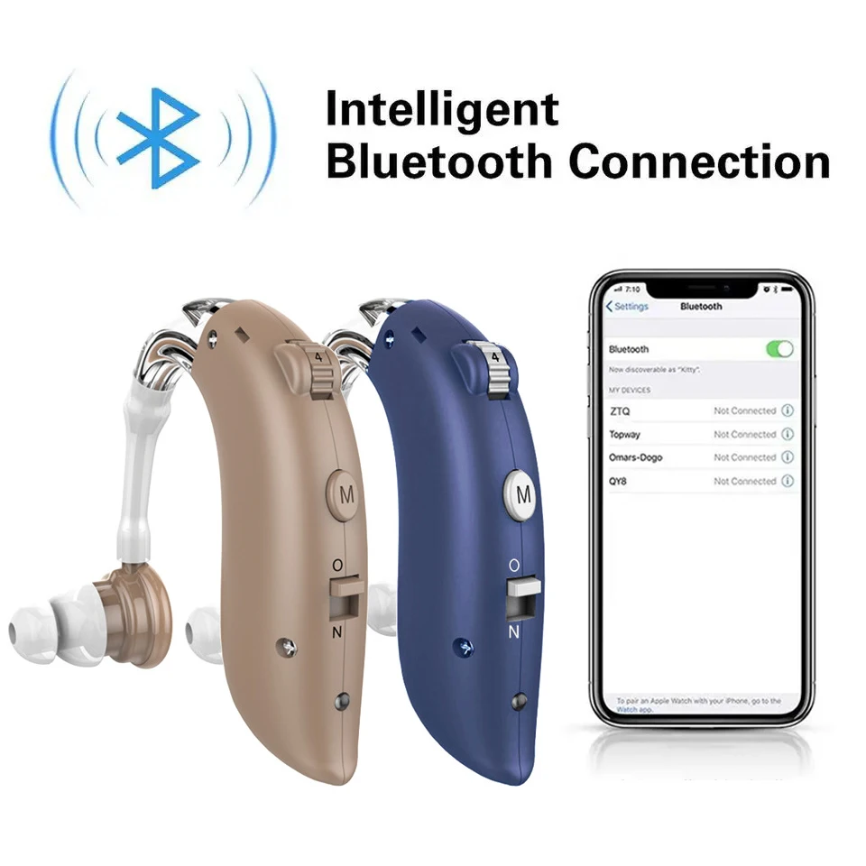 

Bluetooth Rechargeable Digital Deafness Earphone Hearing Aids Wireless Ear Care Listen Sound Voice Amplifier Audiphone Device