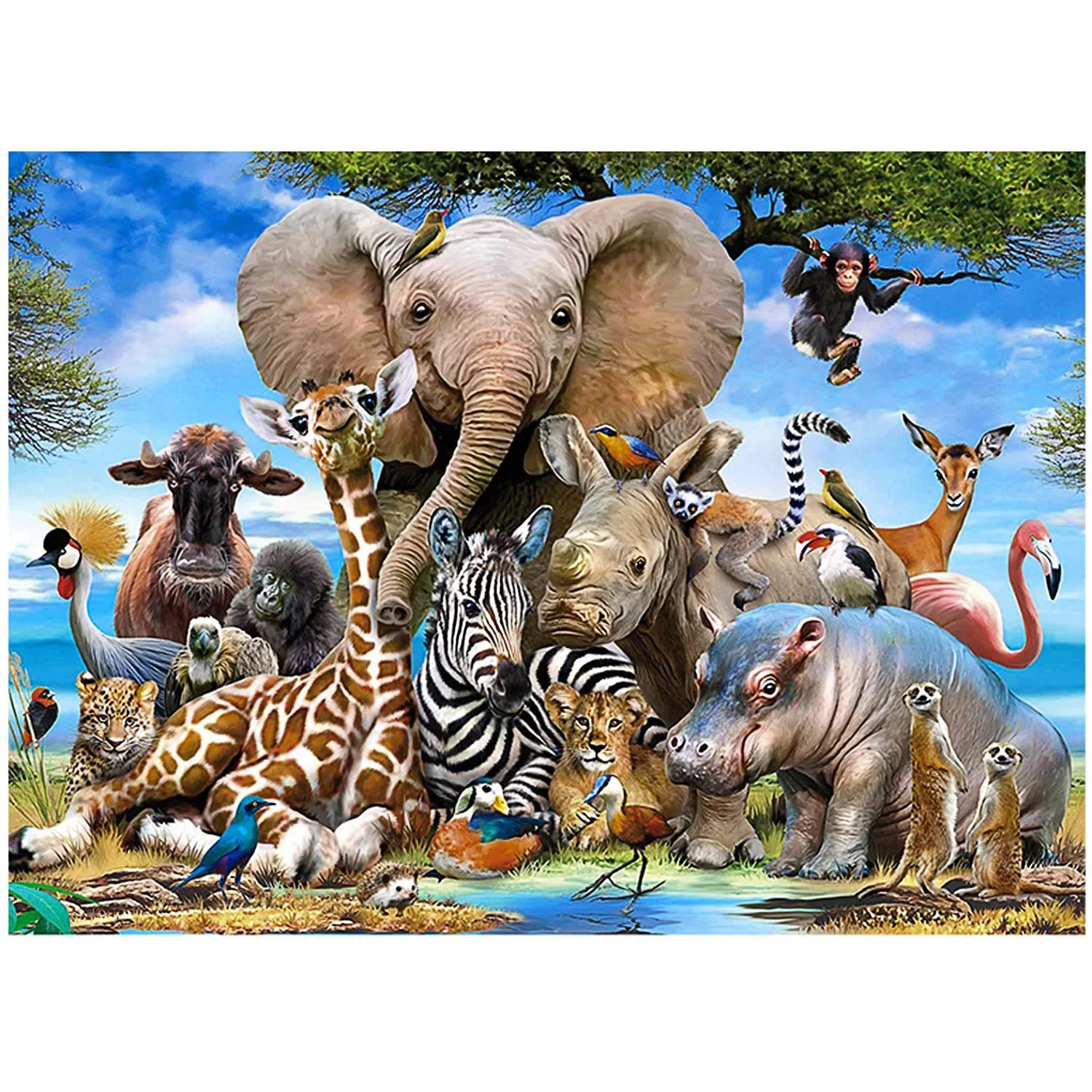 1000 Pieces Animal World Jigsaw Puzzles for Adults Home Decor Games Family Fun Floor Puzzles Educational Toys for Kids