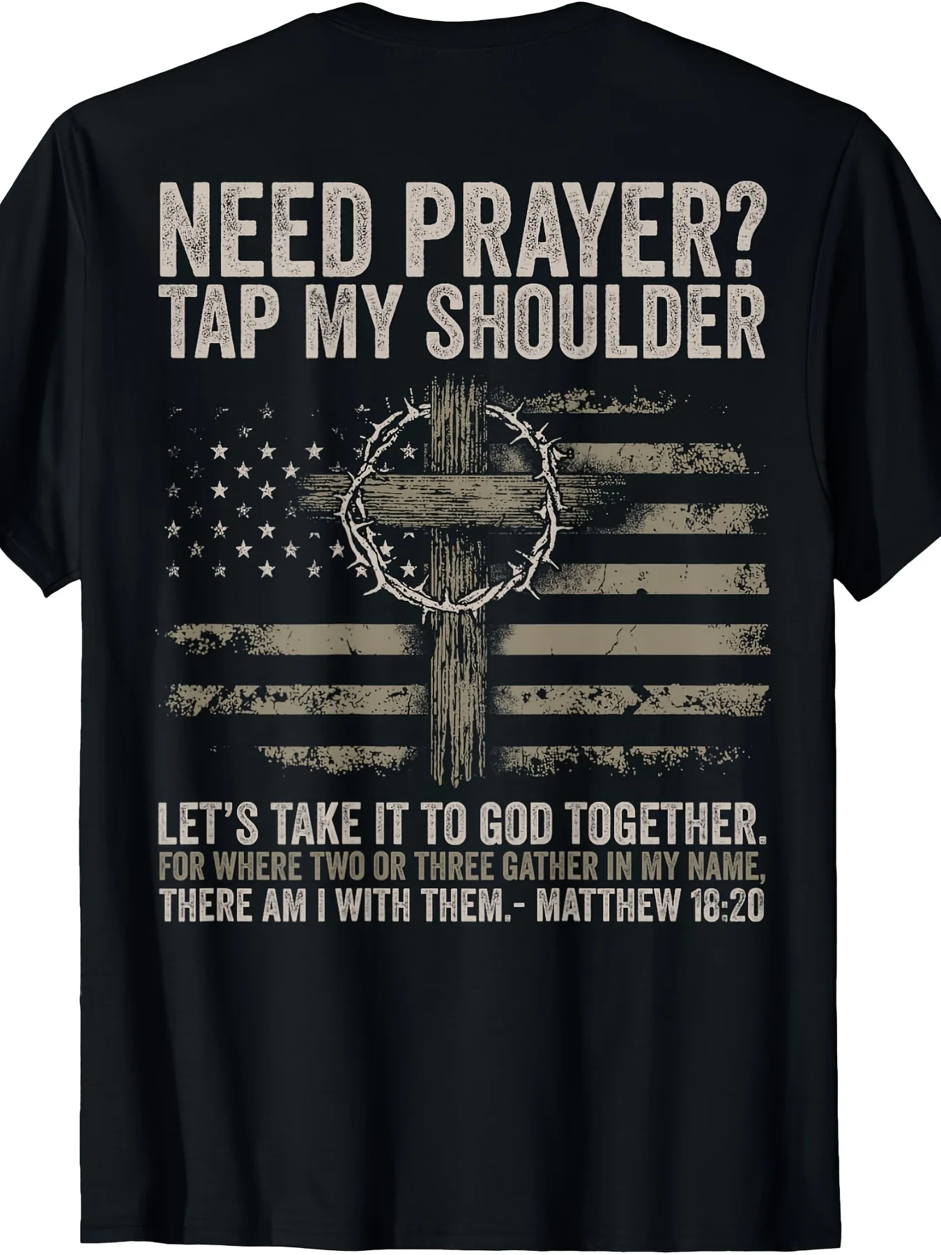 Need to pray. Pat my shoulder. Bible verse. Christian T-shirt. Suitable for daily commuting. Go home. Casual and leisure wear