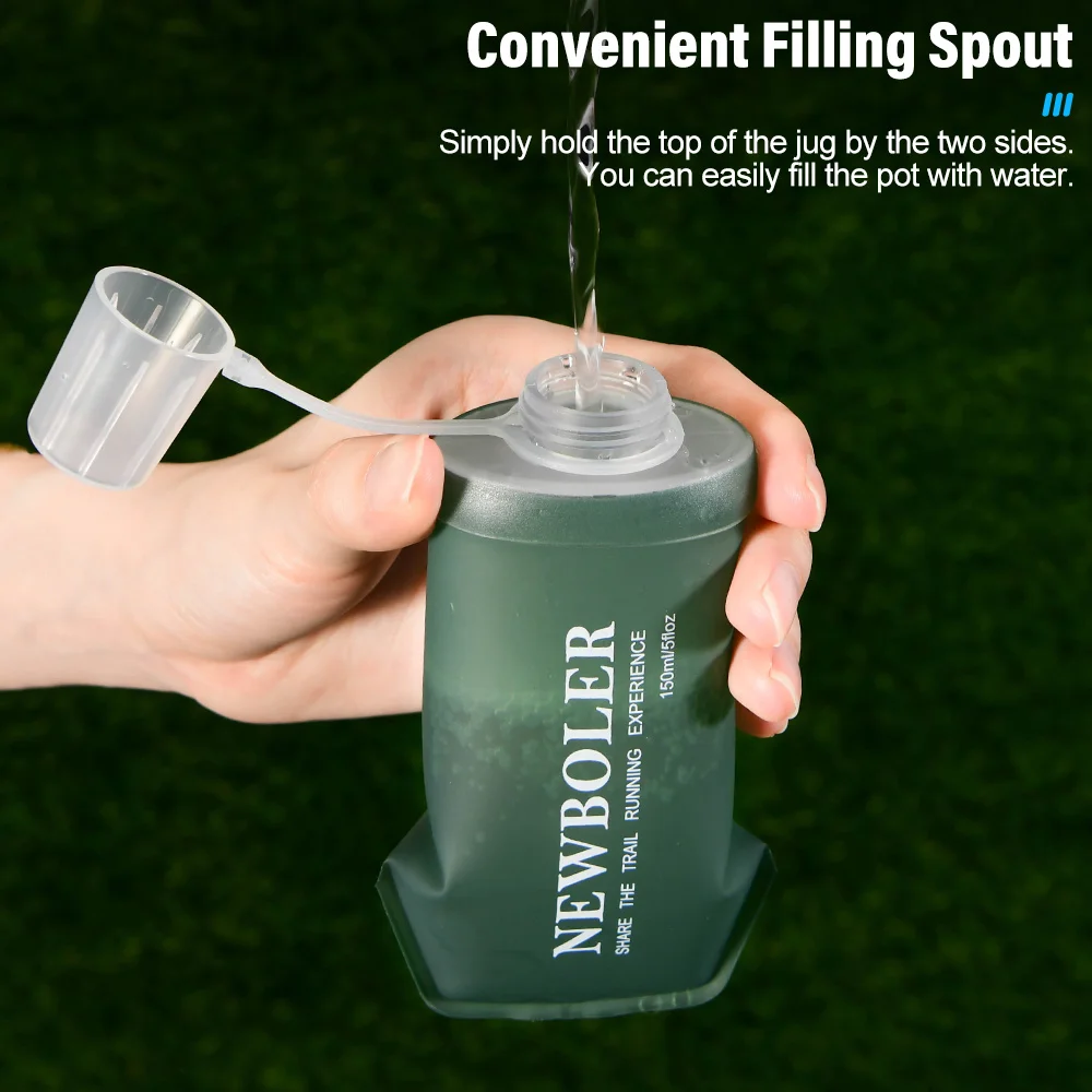 NEWBOLER 150/250/300/500 ml Wasserflasche, TPU, faltbar, weiche Flasche, Outdoor-Sport, Laufen, Camping, Wandern, Reisen, tragbare Wasserflasche – Detail 6