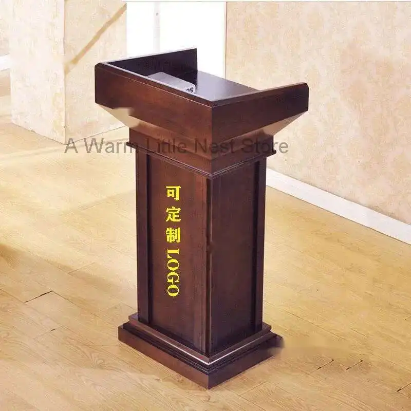 

Simple Modern Class Furniture Church Lectern Speech Table Reception Desks Solid Wood Front Desk Cashier Desk Hotel Podium Tables