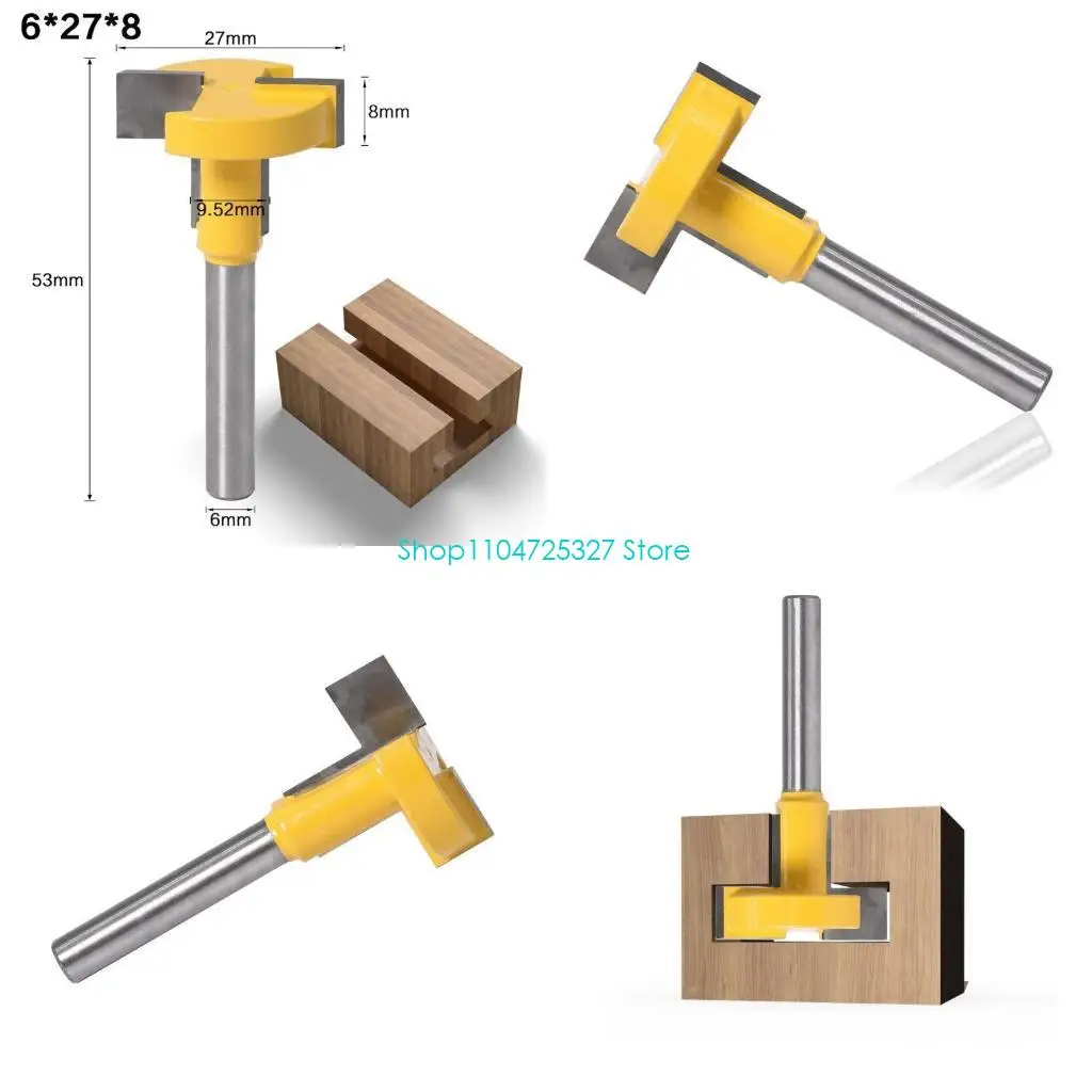 

D8KF 6 мм хвостовик Т-образный паз долбежная фреза для деревообработки долото резак фрезерный инструмент