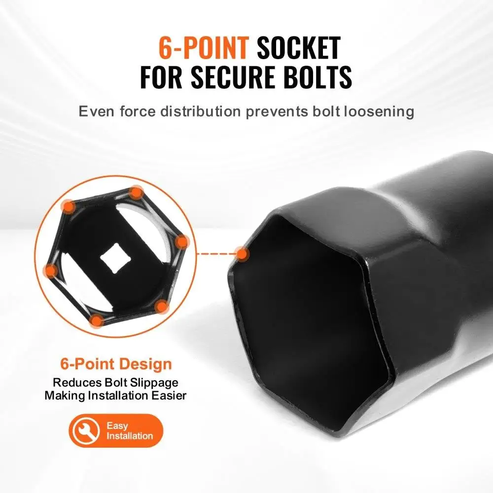 Wheel Bearing Locknut Socket Set 1/2 in Drive 7 Pcs SAE and Metric 6-Point