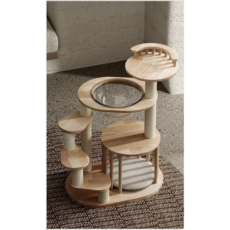 Wood Design Cat House Sustainable Multifunction New Space Capsule Inspired For Kittens