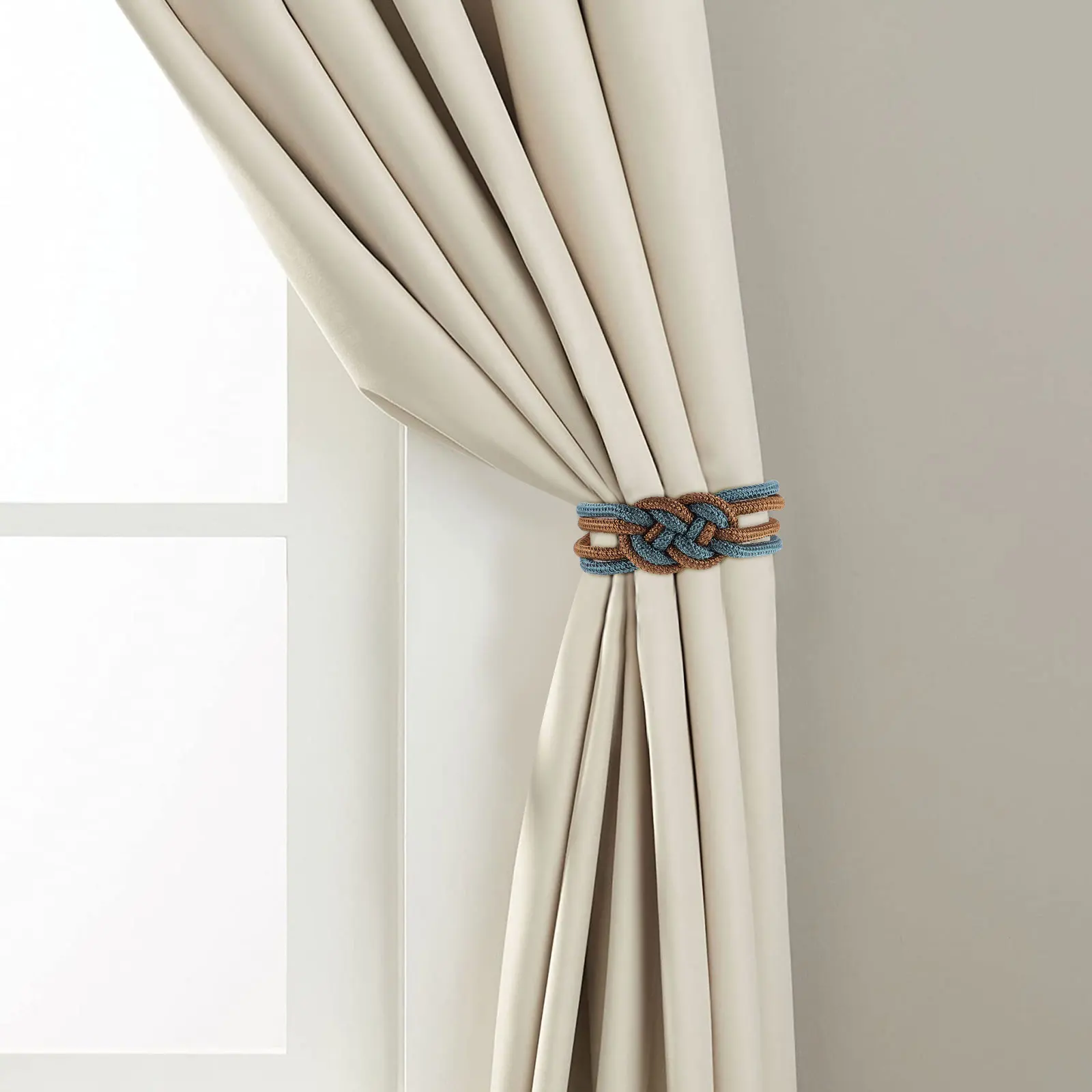 

2pcs Curtain Buckle Strap Decorative Tieback Ring Cotton Rope Decor Practical Window Accessories
