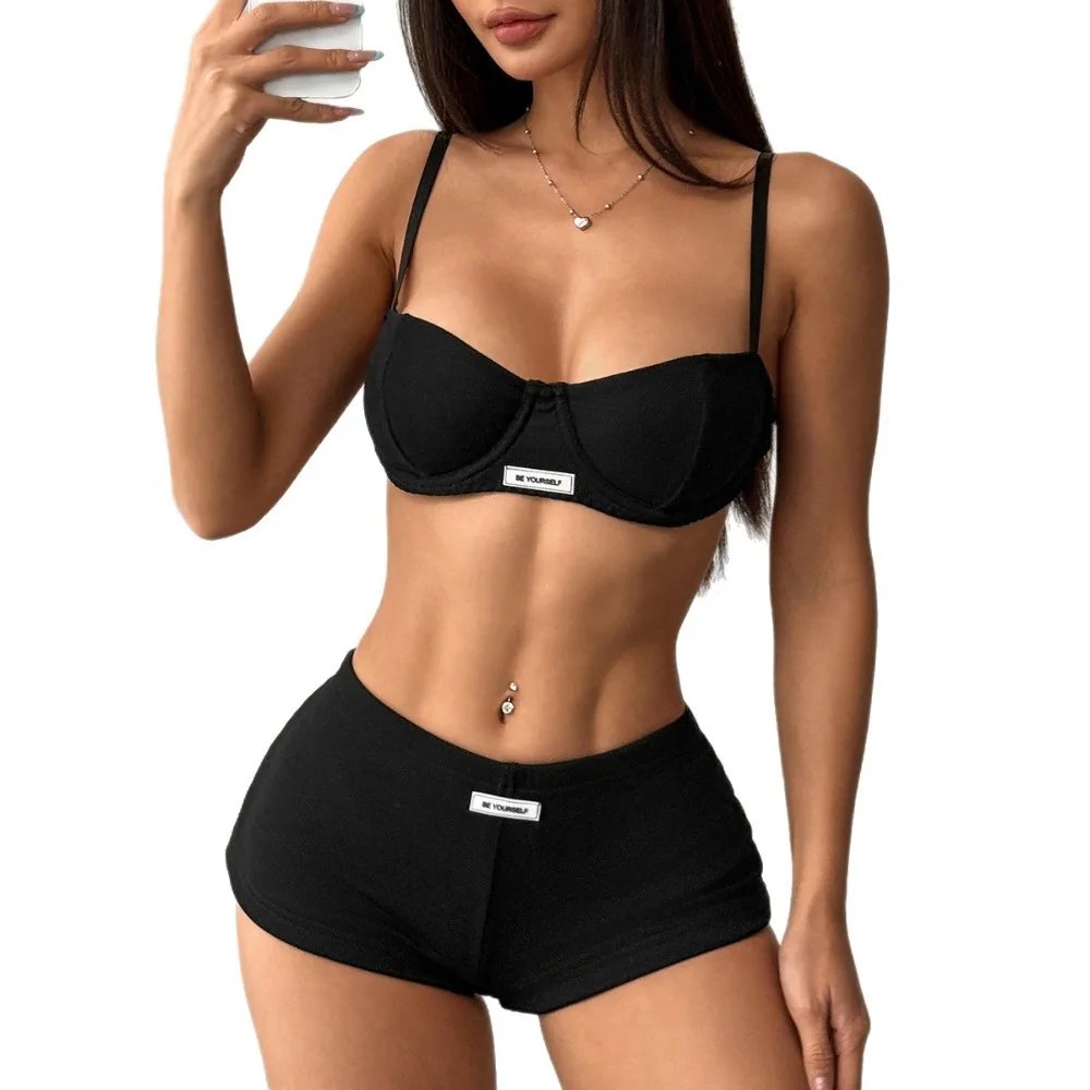 صيف جديد! طقم جيارو رائع مكون من قطعتين |   توب كامي + شورت (قصة ضيقة غير رسمية)