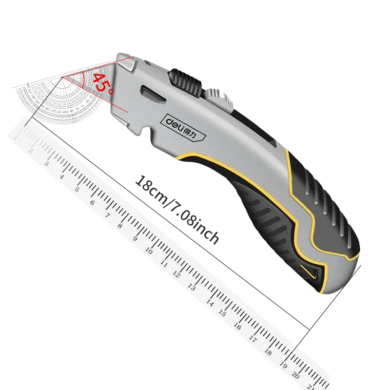 Deli Zinc Alloy Folding Cutter Heavy-Duty Multifunctional Unpacking Artifacts To Open The Courier High Value Small Art Knife