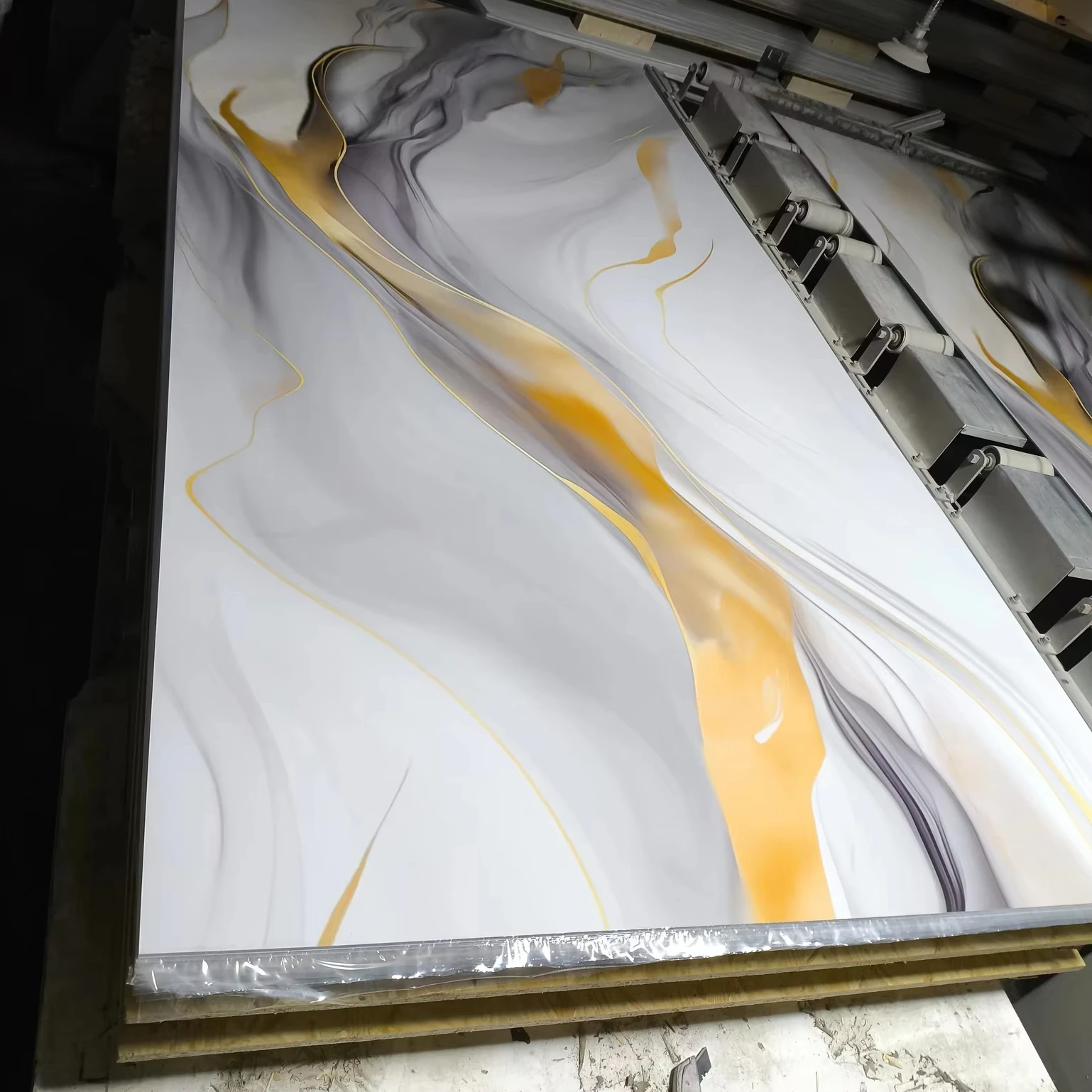 2026 1220*2440*3mm Plastic Sheet Pvc Faux Marble Glossy Marble Substitutes Pvc Marble Sheetpromote sales