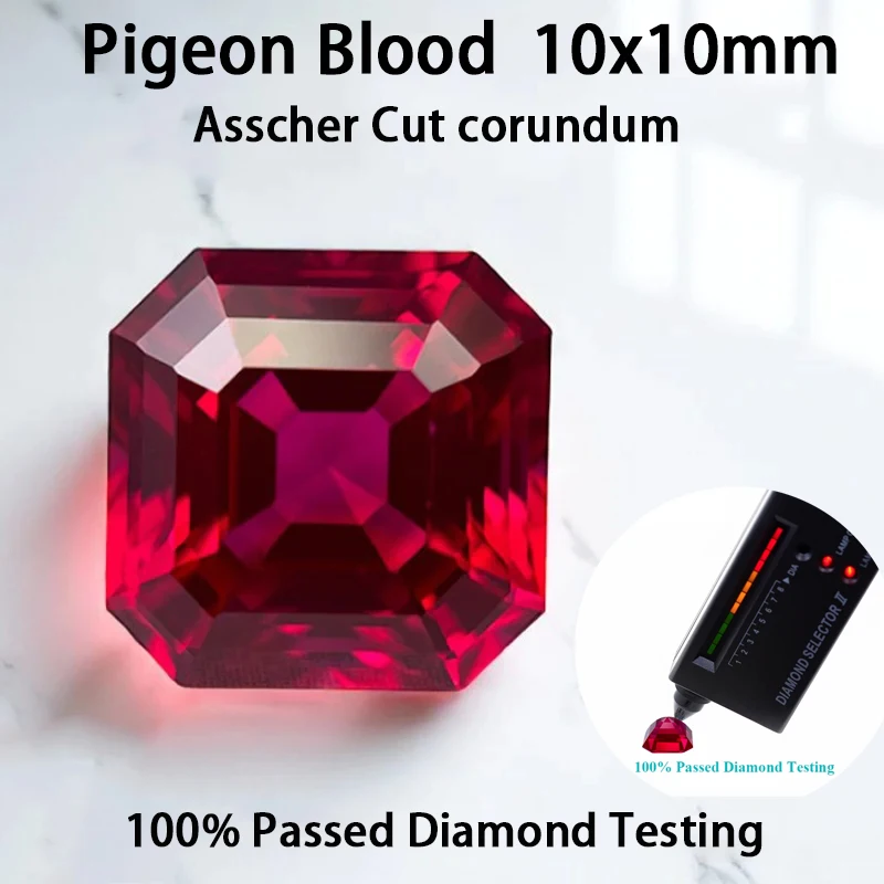 

synthetic corundum Pigeon Blood Natural cutting gemstones artificial sapphire making asscher Pigeon Blood