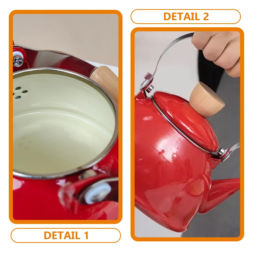 

1.4L Premium Enamel Tea Kettle for Stove Top Use Rust Proof Water Pot Ideal for Tea Lovers Home Kitchen Retro Decorative Serving