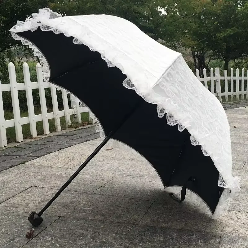 Lace Umbrella Rain Women Vintage Sunshade Sun UV Parasol Portable Travel Female Princess Wedding Paraguas Travel Photography 파