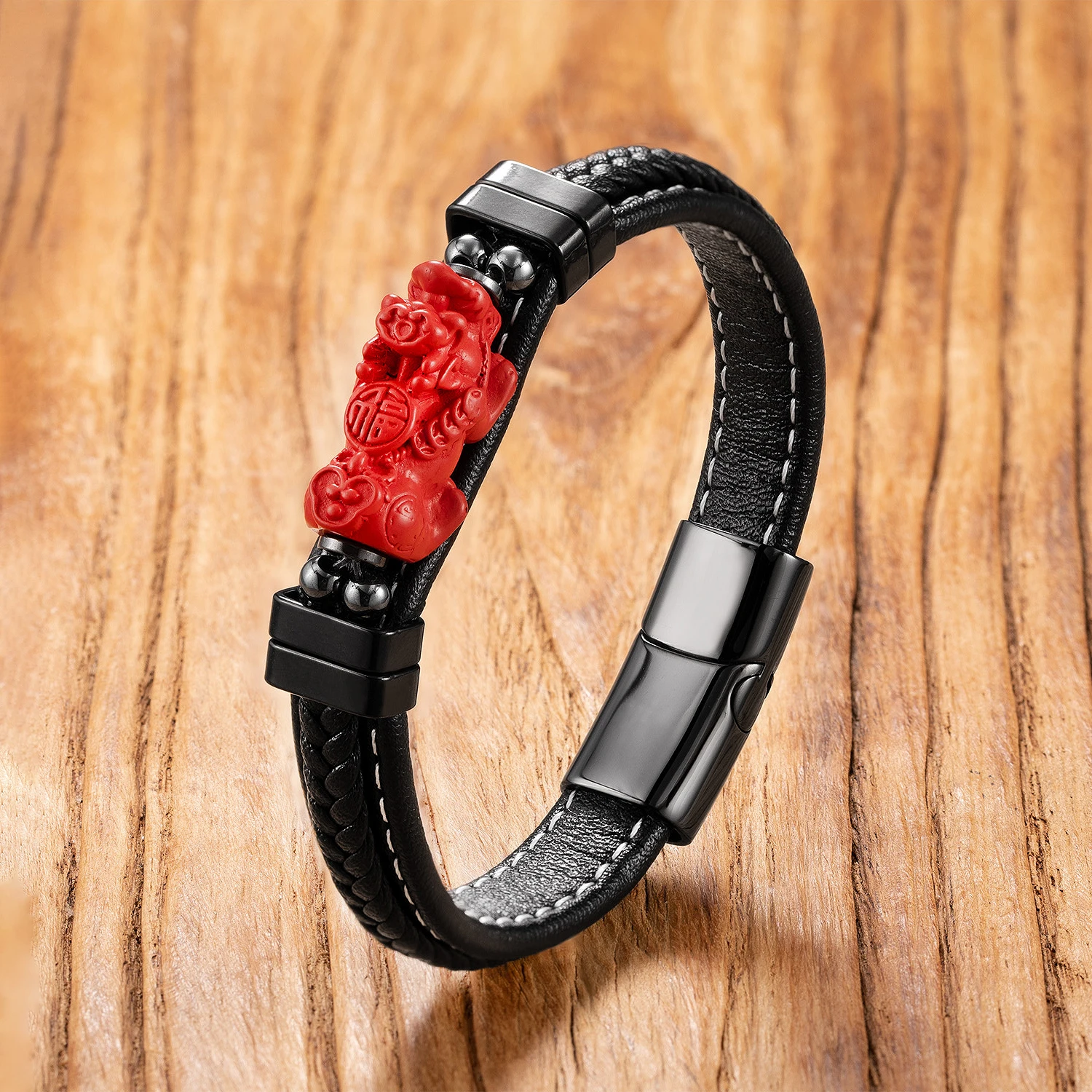 Red Cinnabar Men Bracelet Delicate Carve Fengshui Pixiu Bracelets for Women Change Lucky Wealth Protection Vintage Jewelry Gifts
