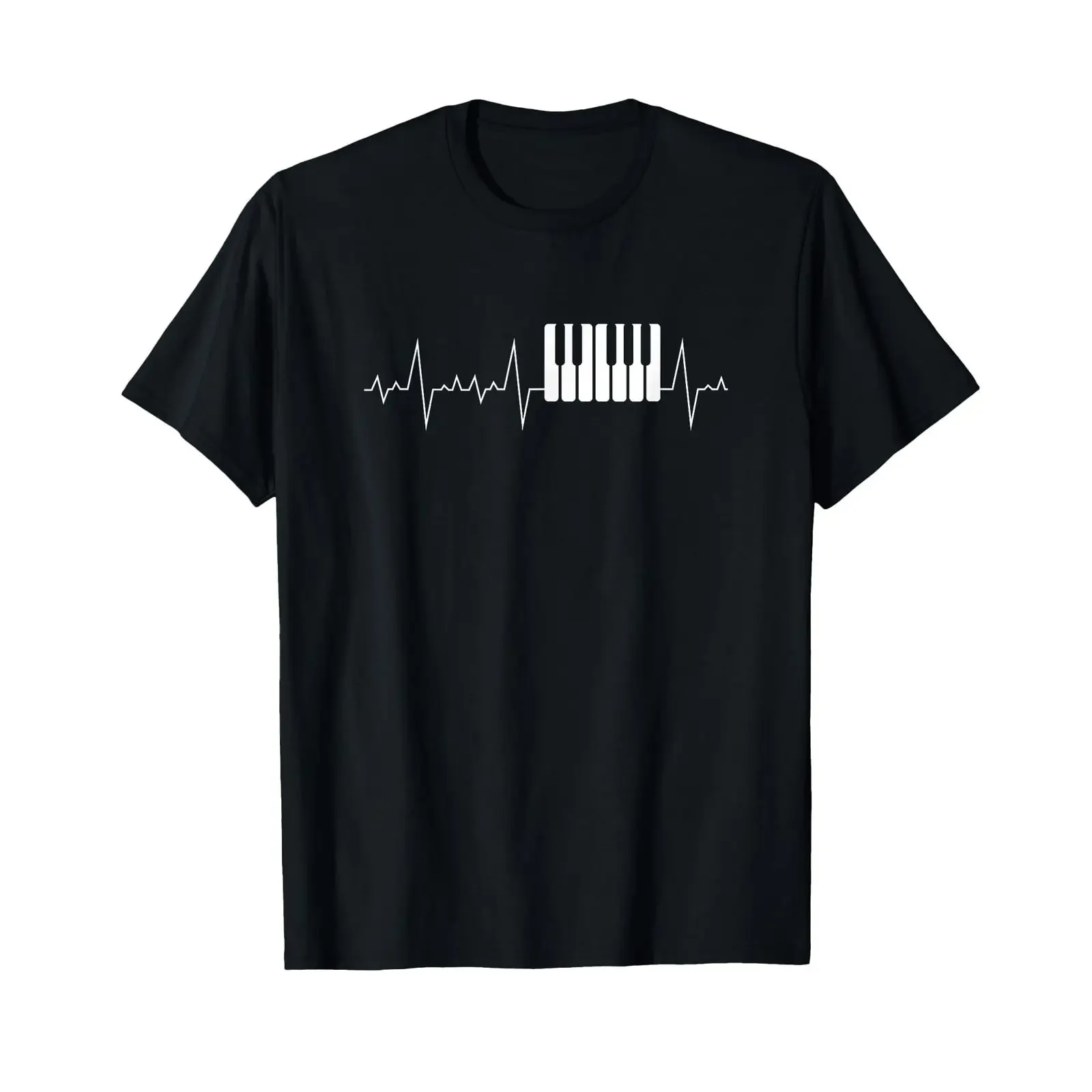 Heartbeat Heart Rate Piano Player T Shirt vintage Washed homme Stretched Soft streetwear Comfortable Versatile Slightly Casual