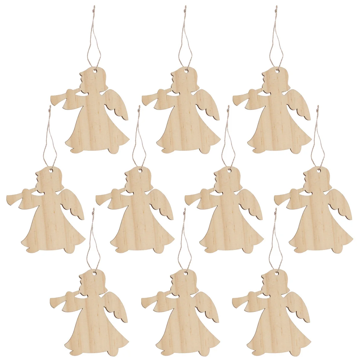 

10Pcs Christmas Wooden Hanging Cutouts Natural Wood Pendants Lightweight Decorative Props for Tree DIY Wooden Cutouts