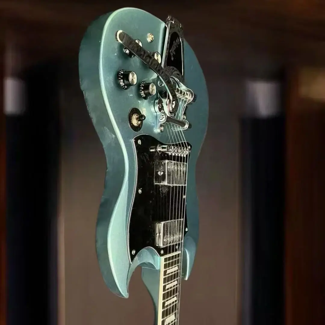 حار بيع الأزرق SGS الغيتار الكهربائي مع شحن مجاني موالفات Tuilp ترقية الحرير جولة الرأس مناسبة لعروض الفرقة #1