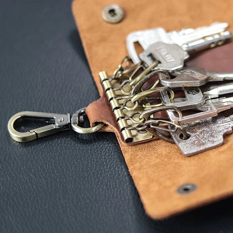 Genuine Leather Lanyard for Keys Casual Retro Key Case Men's Waistband Car Multi-function Keychain Office Accessories