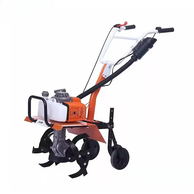 Mini Tiller Powerful Mini Tiller Machine With Weeding and Trenching Attachments for Vegetable Plot and Farm