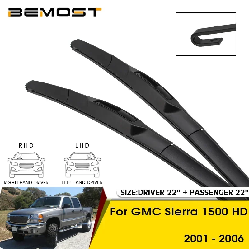 Car Wiper Blades For GMC Sierra 1500 HD 2001-2006 Windshield Windscreen Front Window Blades 22