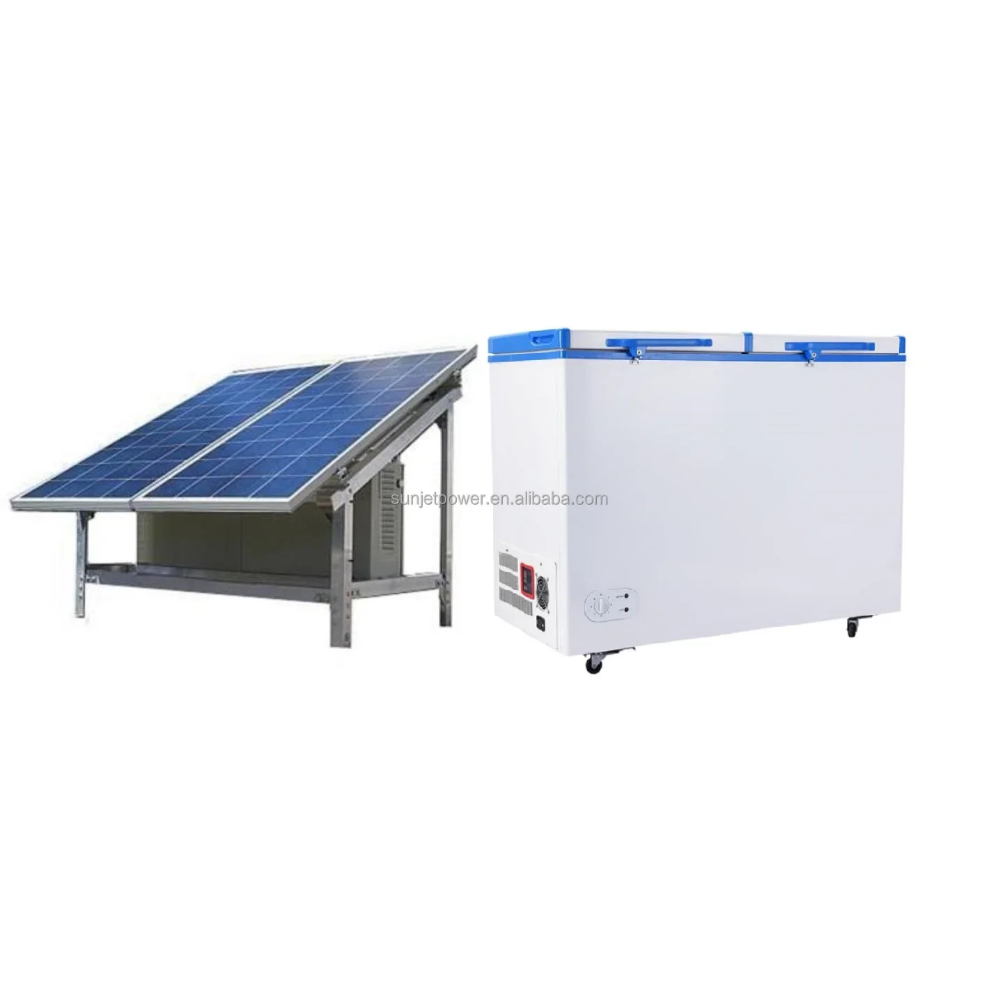 Refrigerador portátil con energía solar de 268L, congelador profundo, compresor de CC, congelador con pantalla de energía de alta calidad