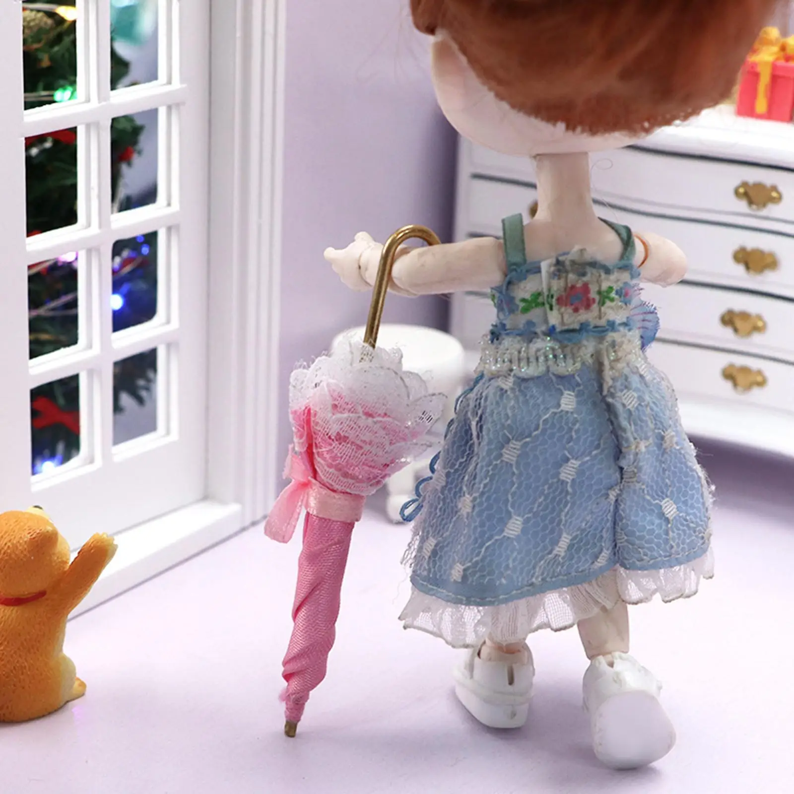 

Miniature Dolls Umbrella Lace Ornament for Doll House Furniture and Birthday Gift for Girls 1 12 1 6 Scale