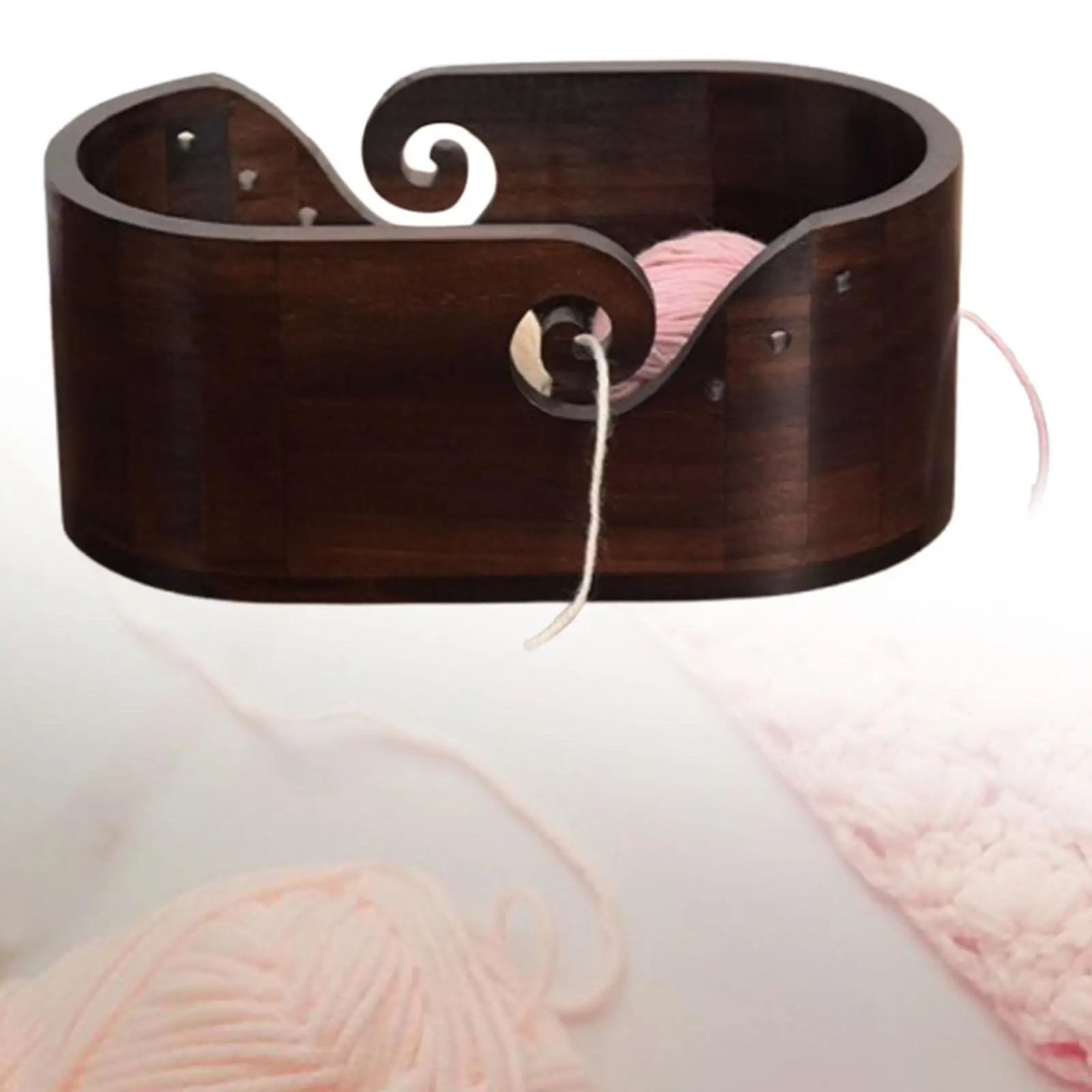 

Wood Yarn Bowl Knitting Storage Bowl Yarn Container Oval Yarn Organizer Yarn Ball Holder for Knitters Knitting Lovers Gifts