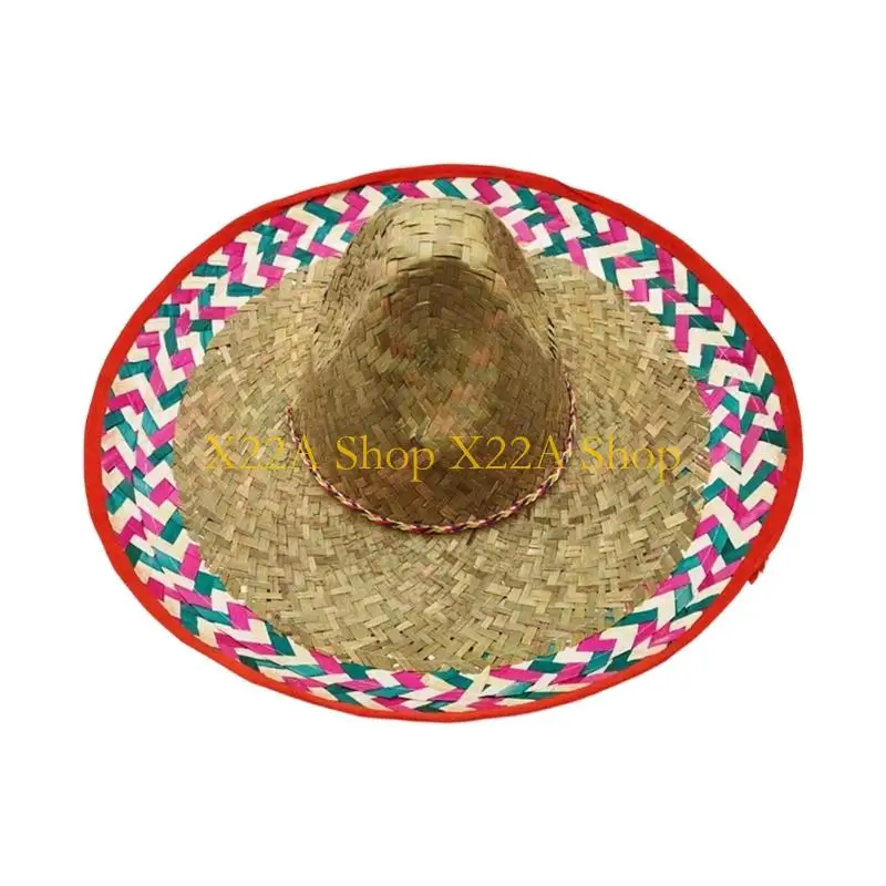 Unique Friendly Braided Sun Hat Large Brims Outdoor Hat For Gardening Hiking Beach Trip