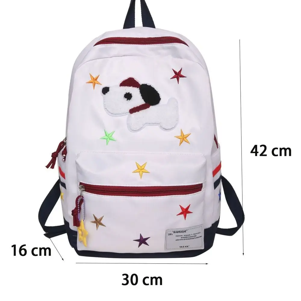 High Quality Dog Pattern Schoolbag Large Capacity Washable Shoulders Bag Adjustable Strap Nylon Travel Bag Student