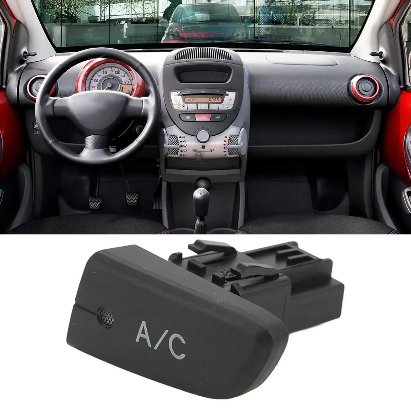 For Citroen C1 2005 -2014 For Peugeot 107 Car Styling 1PCS Car Air Conditioner AC Switch Push Button Cap Air Switch Button