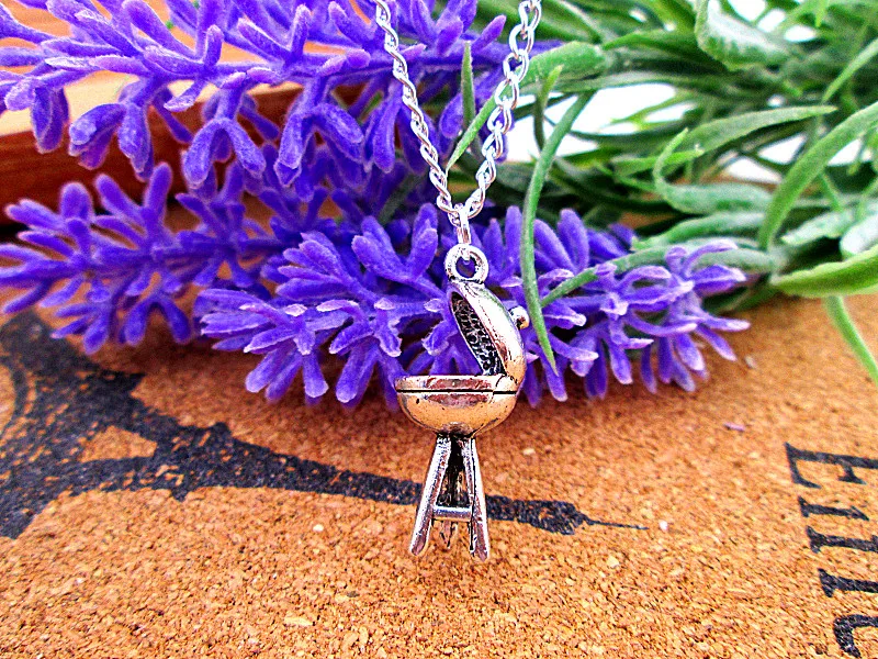 Collar con colgante de plata antigua para barbacoa, 3 unids/lote, 12x24mm, joyería, Mejores Regalos de amistad