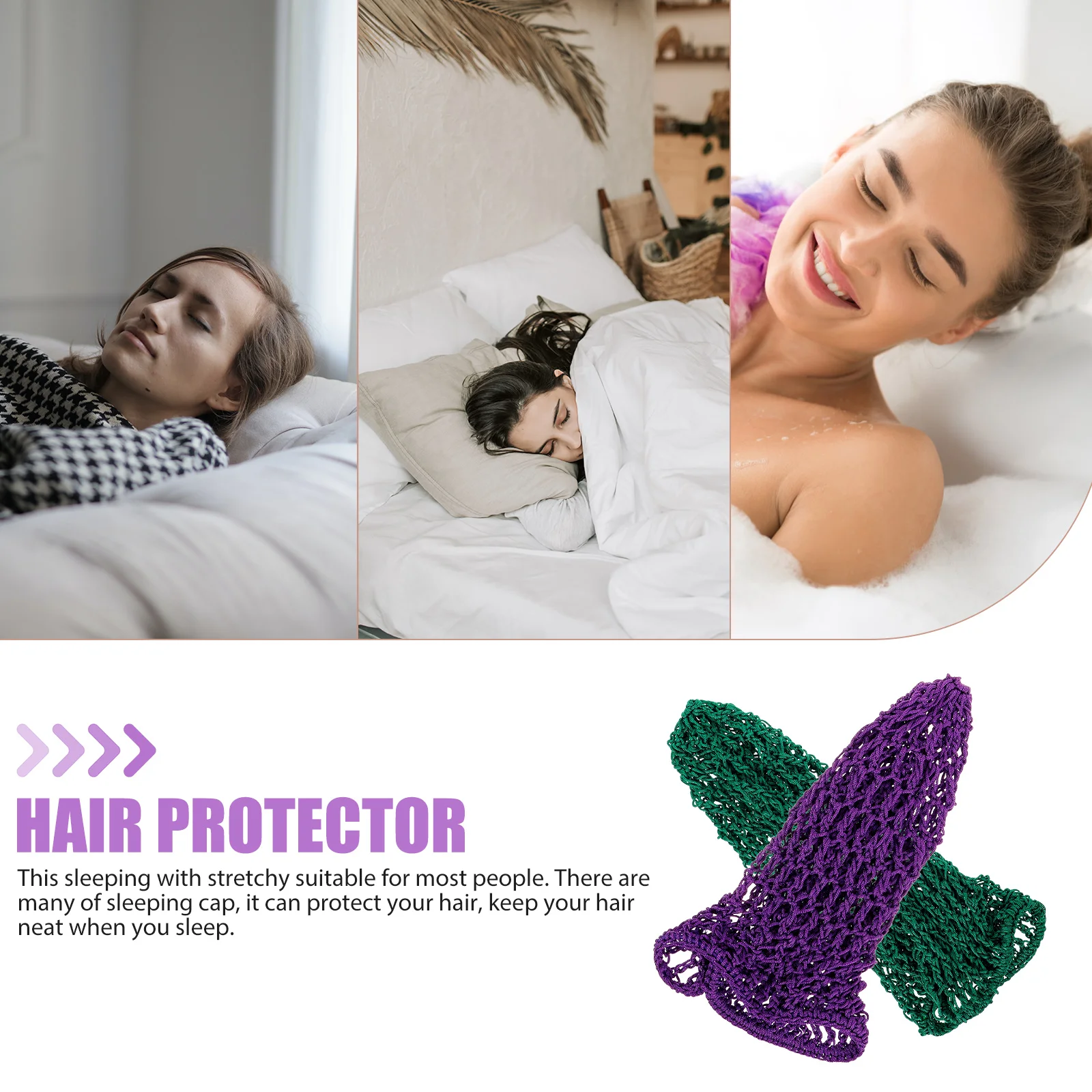 

2 Pcs Mesh Hair Sleep Net Hat for Wrap Care Sleeping Cover Hats Women to Protect Miss