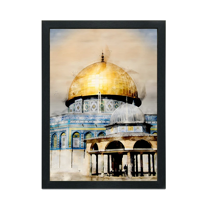 Muslim Mosque Koran Canvas Painting and A4 Black Photo Frame 8x12inch Poster and Prints Living Room Bedroom Decor Painting