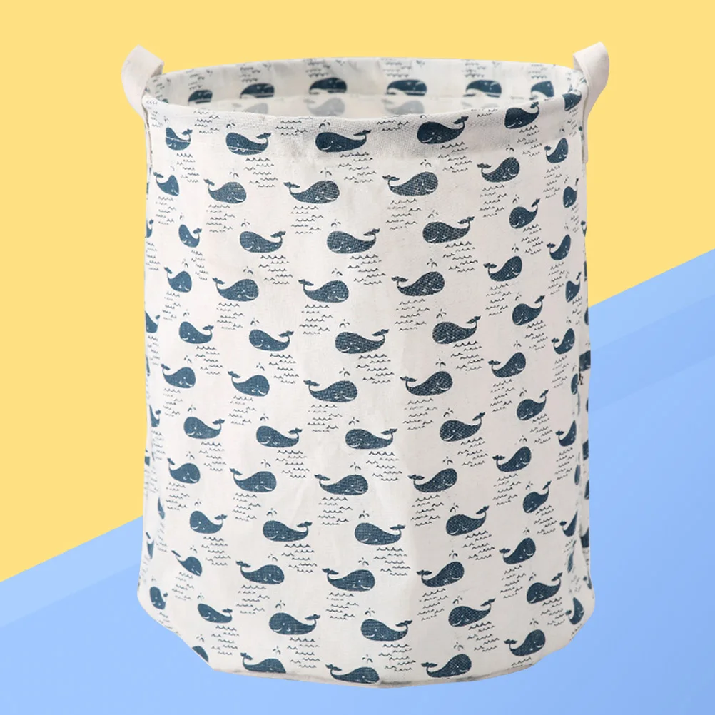 

Cotton Linen Laundry Basket Foldable Storage Bins Large Capacity Dirty Clothes Hamper PE Coating Waterproof Dustproof