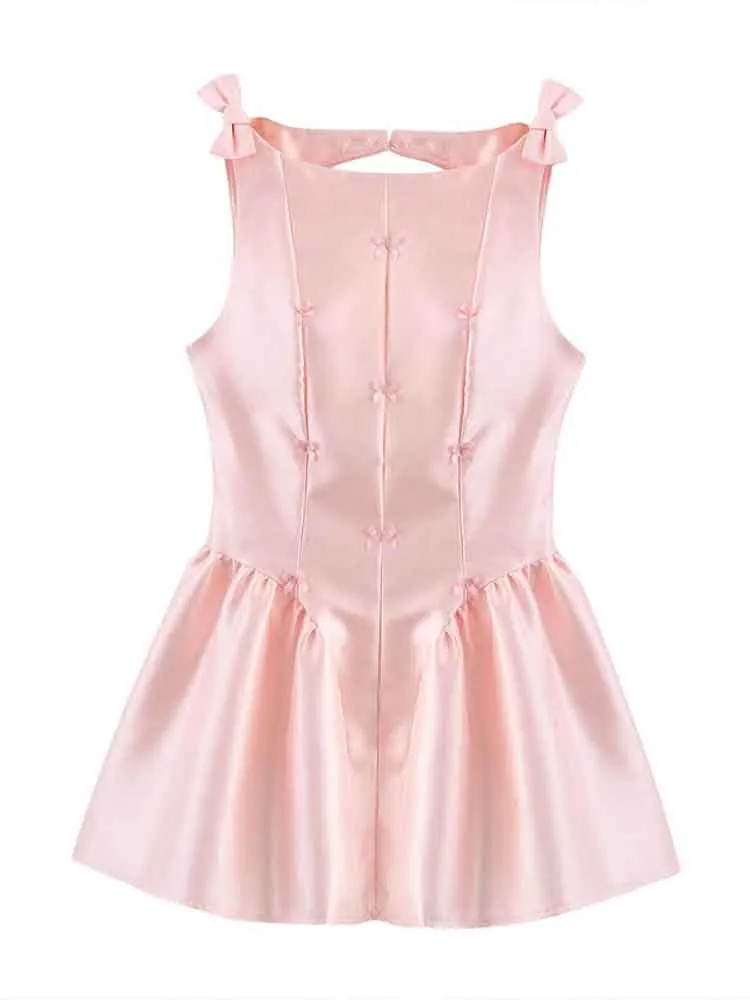 

European style new women's fashion versatile sexy hollow back sleeveless butterfly festival decoration puffy skirt