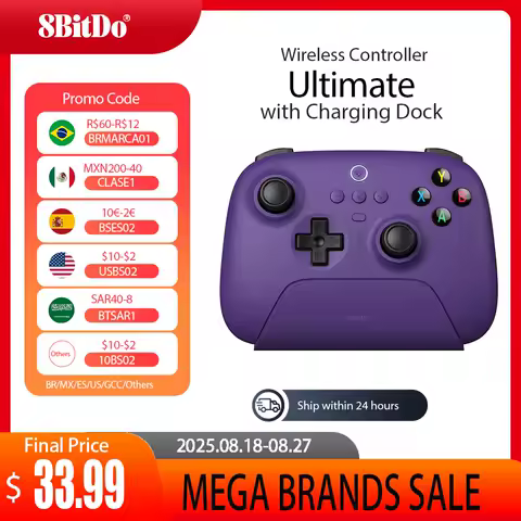 8BitDo New Ultimate 2.4G Wireless, Hall Effect Joystick Update, Gaming Controller for PC, Windows Steam Deck, Android iPhone