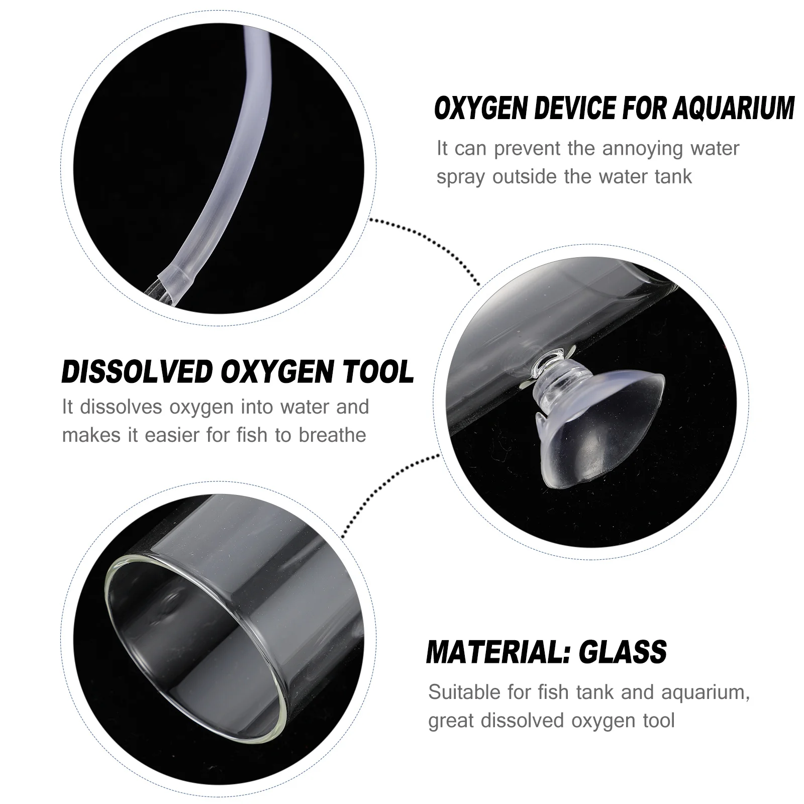 

1Pcs Dissolved Oxygen Device Aquarium Professional Transparent Tool Fish Tank Oxygen Dissolver Safe for Fish Shrimp