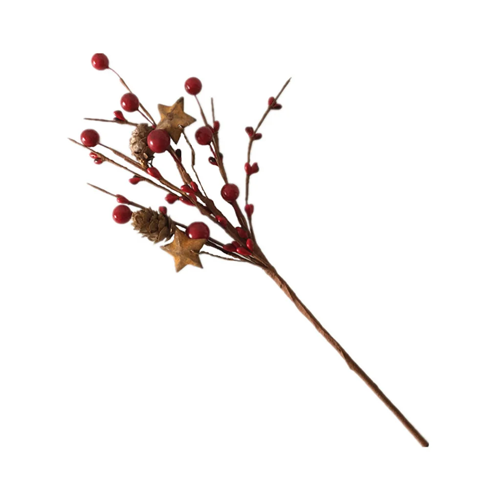 

2Pcs Simulation Berry Decor Lifelike Branch Rustic Farmhouse Home Wedding Decoration Photography Props Bright Natural Look