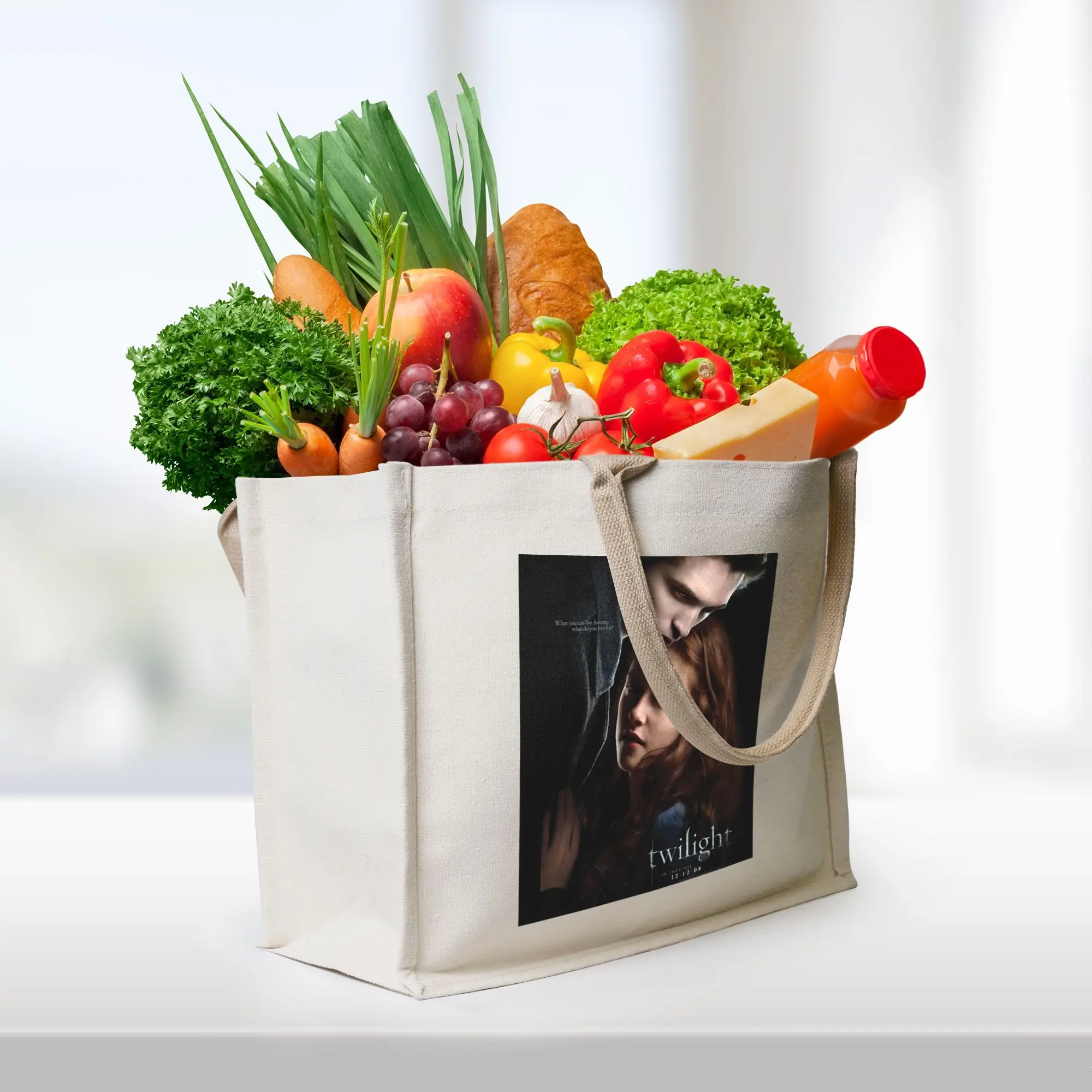 

Сумки для покупок с изображением вампиров из саги «Сумерки», холщовая сумка-тоут, женская сумка через плечо, дорожная сумка