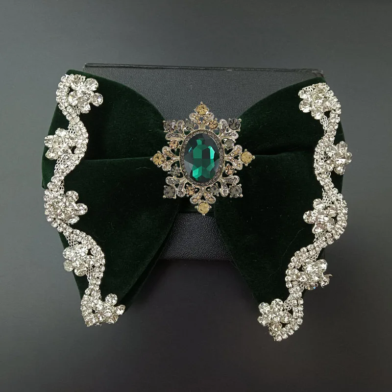 

Бархатные галстуки-бабочки ручной работы, британский мужской деловой банкетный концертный костюм, рубашка, аксессуары, ювелирные изделия, подарки, свадебный галстук со стразами и бантами