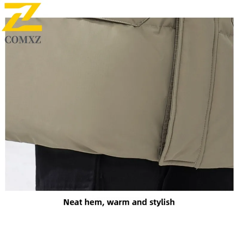COMXZ Men Cotton Padded Jacket Simple Design Snow Ski Lightweight Warm Hiking Padded Jacket Fashionable Street Winter padding