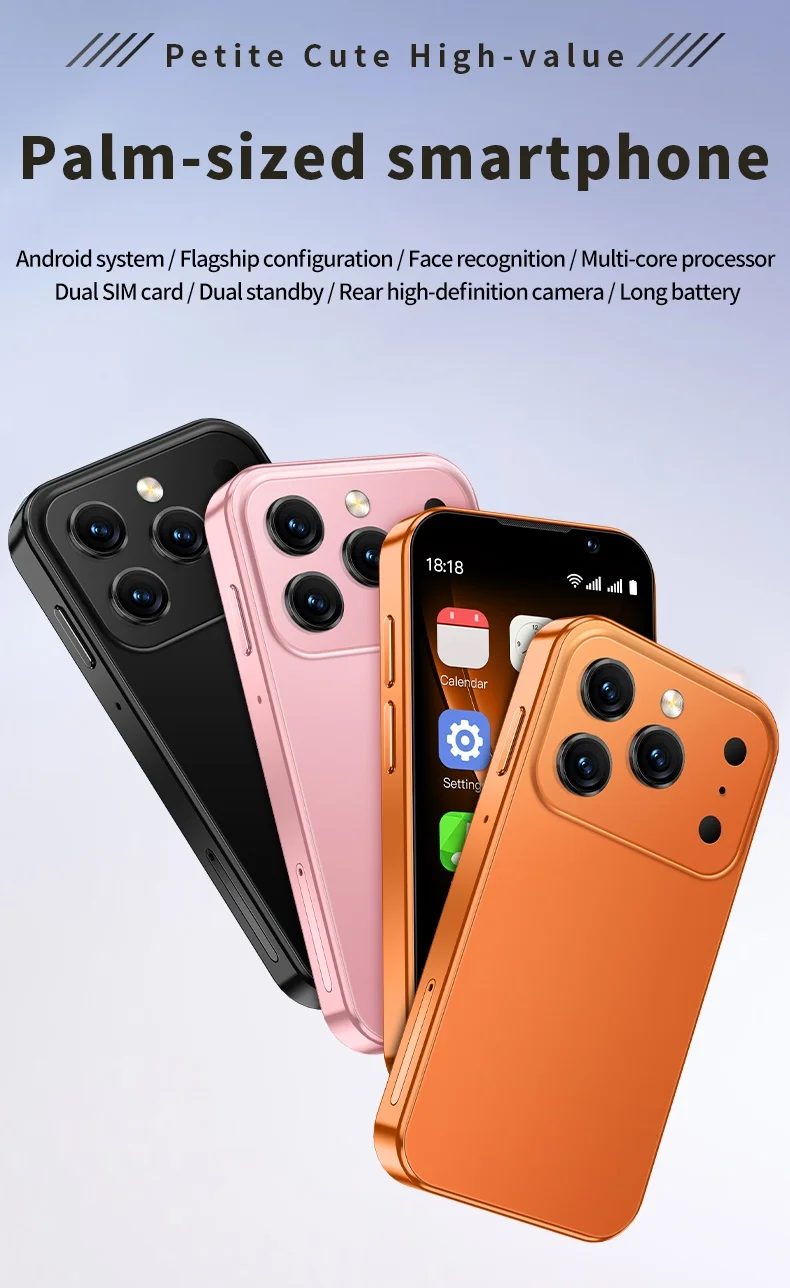 SOYES I17 Mini 3G Smartphone 3.0" HD Display 2GB RAM 16GB ROM Dual SIM 5MP Camera Type-C Small Android Mobile Phone Face Unlock