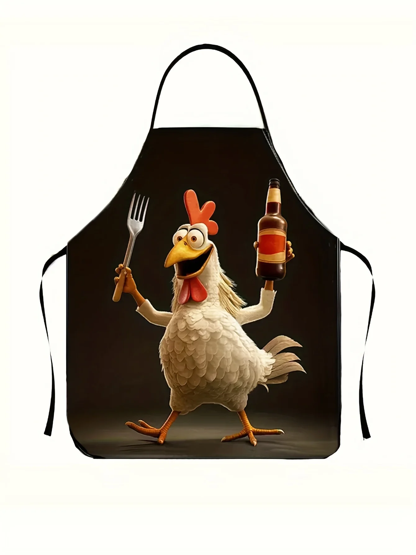1-Piece Rooster Print Apron, Unisex, Stain-Resistant & Easy To Wash, Multi-Purpose Home & Commercial Cooking Apron