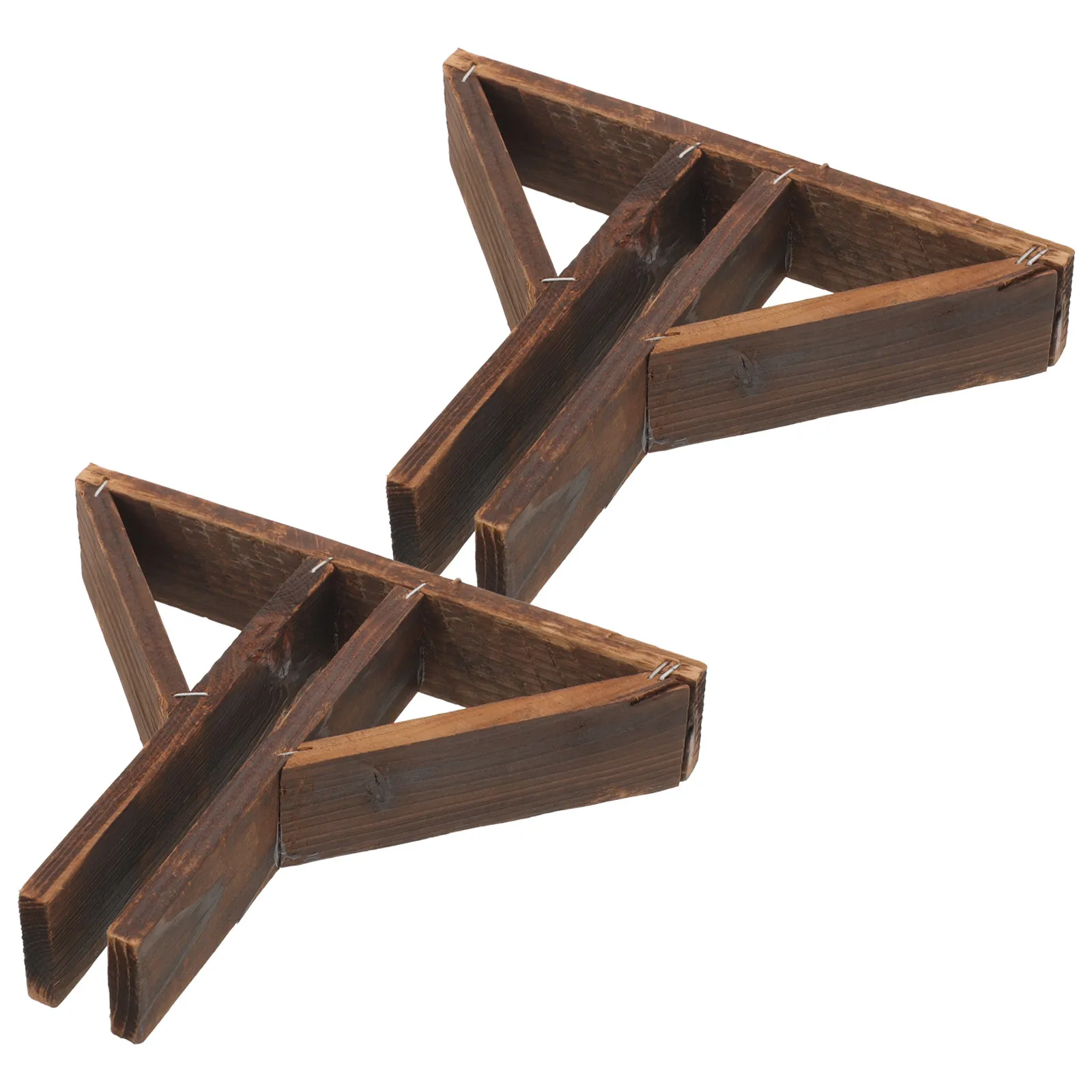 

2Pcs Solid Wood Fence Base Bracket Stable Support for Garden Lawn Yard Small Fence Accessories Durable Fences Base Set