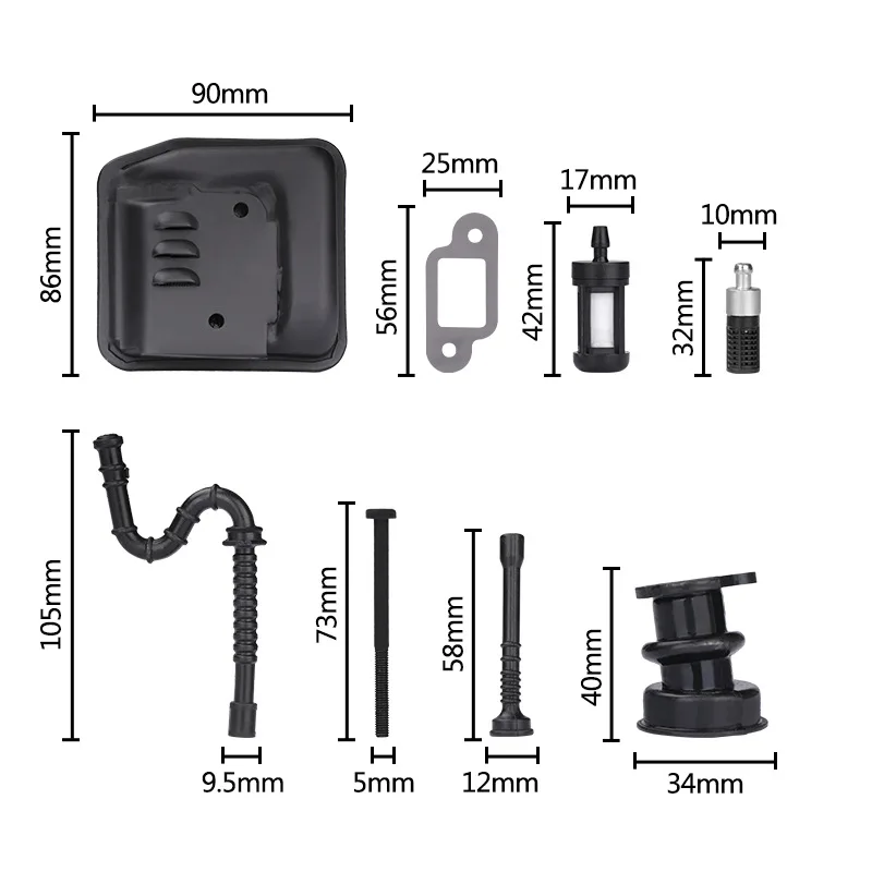 Exhaust Muffler Kit For Stihl 021 023 025 MS210 MS230 MS250 Bolts + Gasket Oil Chain Saw Replacement Accessories Gardening Tools