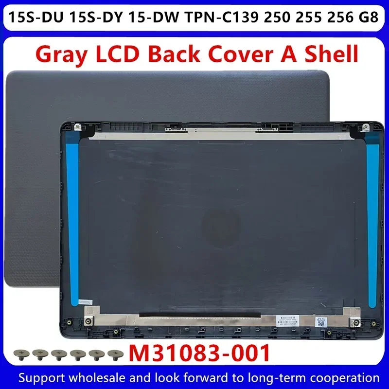 New For HP 15S-DU 15S-DY 15-DW TPN-C139 250 G8 255 G8 256 G8 Laptop LCD Back Cover Gray M31083-001/Bottom Case Cover M38085-001