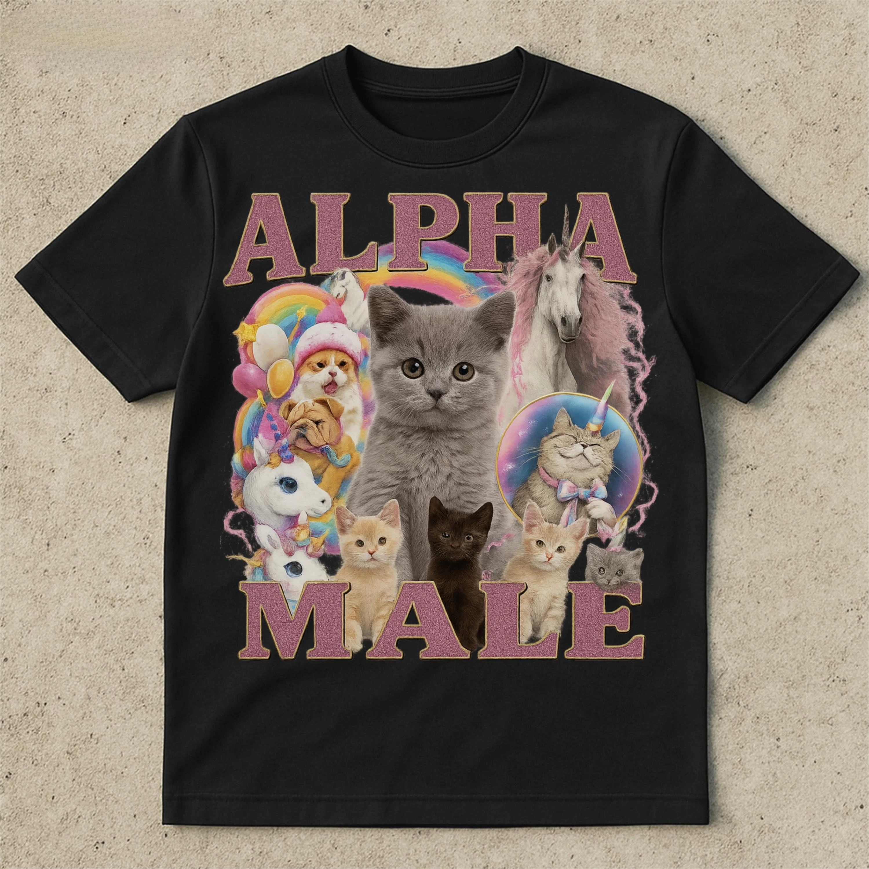 

Alpha Male Funny Kitten T-Shirt Men's and Women's Fashion Short Sleeve Cotton Tees Funny Cat Meme Shirt Summer Tops Men Clothing