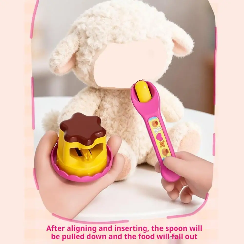 Pudding-Erdbeer-Fütterungsspielzeug-Set, hochwertiger Kunststoff, fördert kognitives Wachstum, reichhaltiges Zubehör, Eltern-Kind-Interaktion